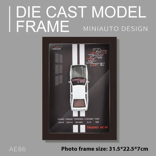 1/32 Photo Frame Version Alloy Metal Sports Car Model Simulation 3D Racing Car Hanging Painting Collection Kids Gifts Decoration