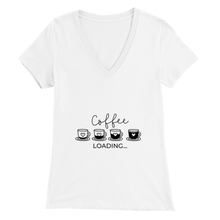 Ladda upp bild till gallerivisning, Coffee loading - Premium t-shirt med V-ringning för dam
