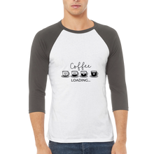 Ladda upp bild till gallerivisning, Coffee loading - Unisex Raglan T-shirt med 3/4 ärmar
