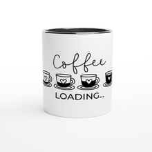 Ladda upp bild till gallerivisning, Coffee loading - Vit 11oz keramikmugg med färgad insida
