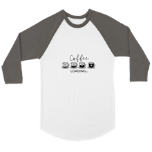 Ladda upp bild till gallerivisning, Coffee loading - Unisex Raglan T-shirt med 3/4 ärmar
