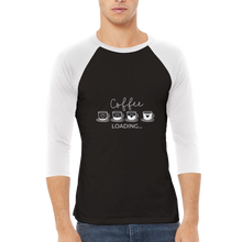 Ladda upp bild till gallerivisning, Coffee loading - Unisex Raglan T-shirt med 3/4 ärmar
