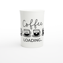 Ladda upp bild till gallerivisning, Coffee loading - Vit 10oz porslin Slim Mugg
