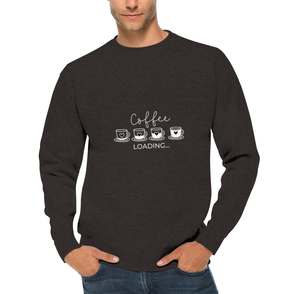 Coffee loading - Premium unisex tröja med crewneck